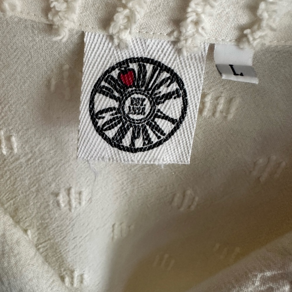 Produce Company Textured Jacket Shacket White Button Down Size Large - Picture 5 of 6